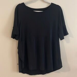 Soft Surroundings Amara Top Flowy Flouncy  XS oversized black modal‎ NWT minimal